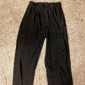 Metallic/Sparkle black high waisted pants